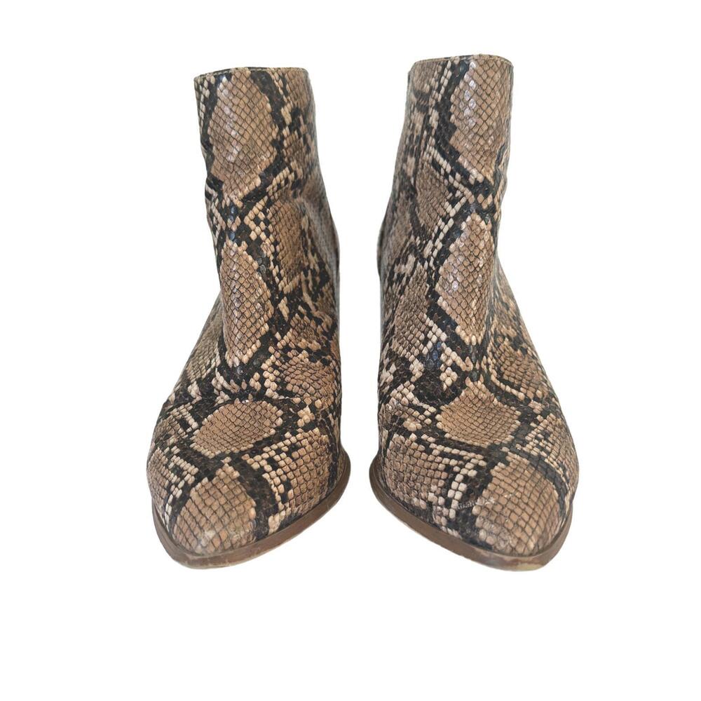 Steve Madden Women's Jillian Brown Snakeskin Ankle Boots - 7.5M